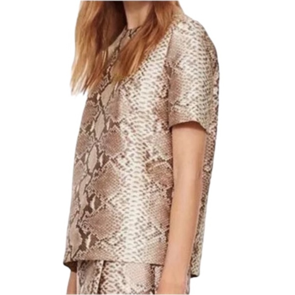 Tory Burch Python Snake Print Wool Silk Blend Blo… - image 2